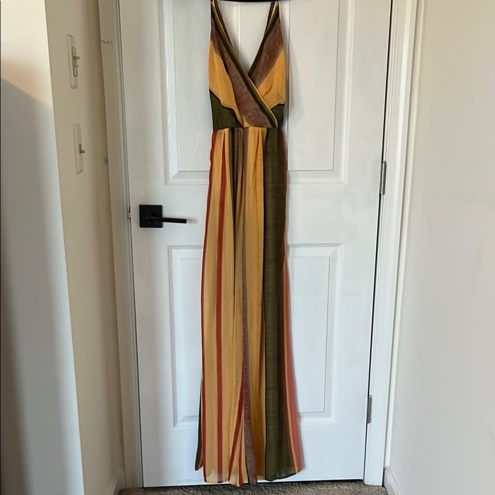 Yellow/multi Striped Jumpsuit